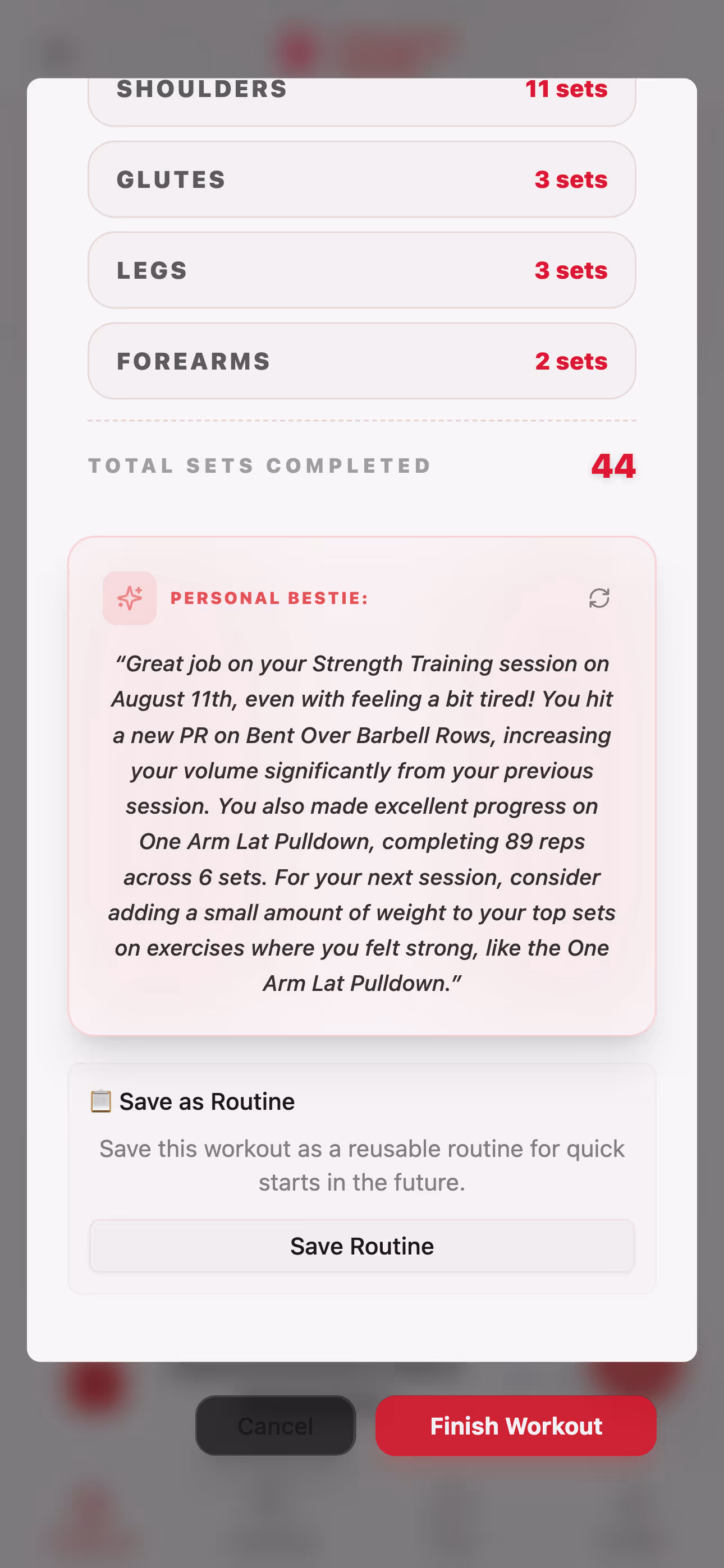 Workout AI Recap
