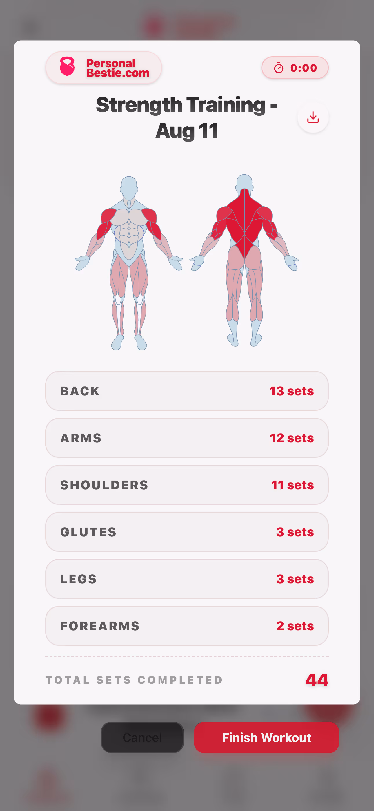 Workout summary